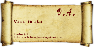 Visi Arika névjegykártya